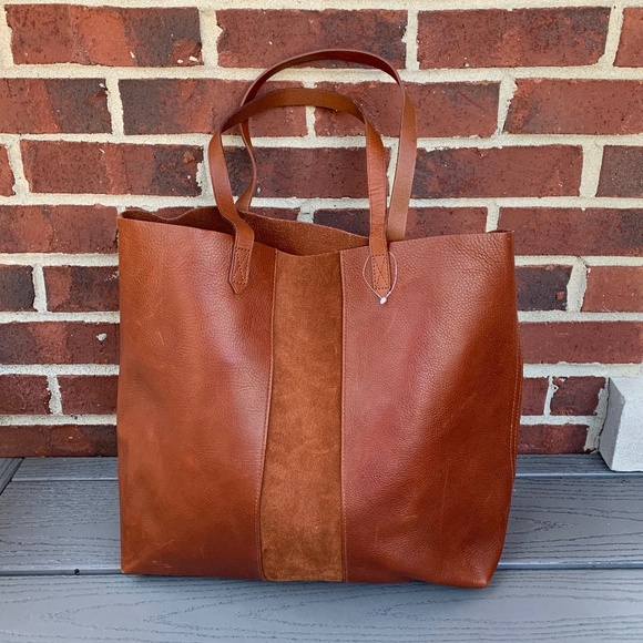 Madewell Suede Stripe Transport Tote Bag